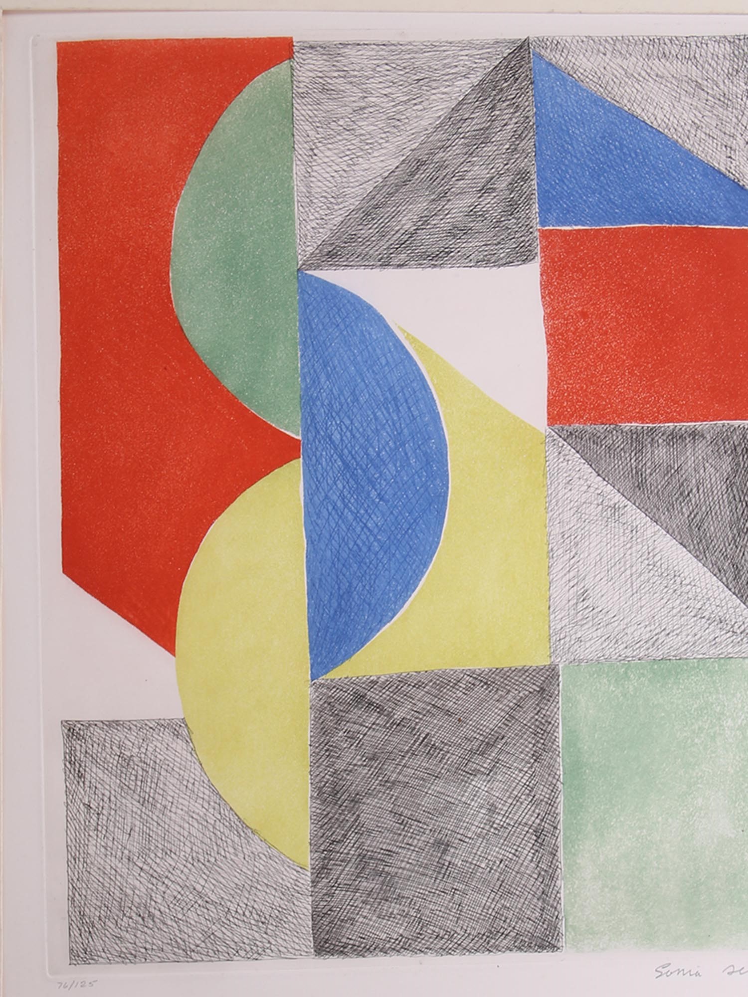 FRENCH ABSTRACT LITHOGRAPH BY SONIA DELAUNAY PIC-1